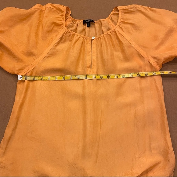 Talbots Petites 100% Silk Short Puffed Sleeve Blouse Size Small - Picture 7 of 10